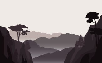 Mountaineering Scene Landscape - Illustration