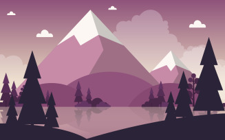 Simple Calm Mountain - Illustration