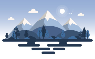 Simple Mountain Landscape - Illustration