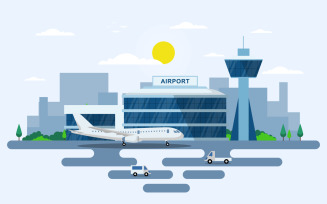 Airport Aircraft Runway - Illustration