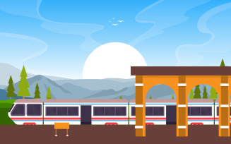 Commuter Metro Train - Illustration