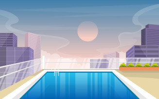 Outdoor Pool Hotel - Illustration