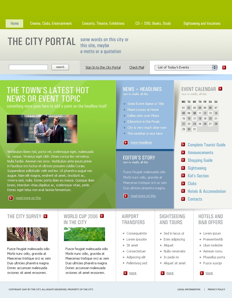 City Portal Website Template 12700