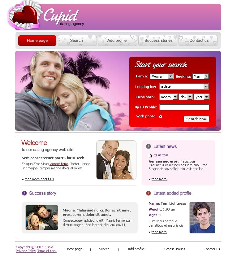 dating website template