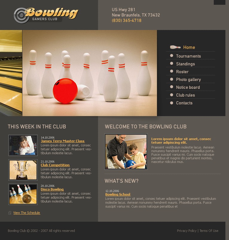 Bowling site Template 13349