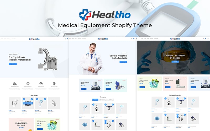 Reszponzív Healtho - Medical Equipment Shopify sablon 136123