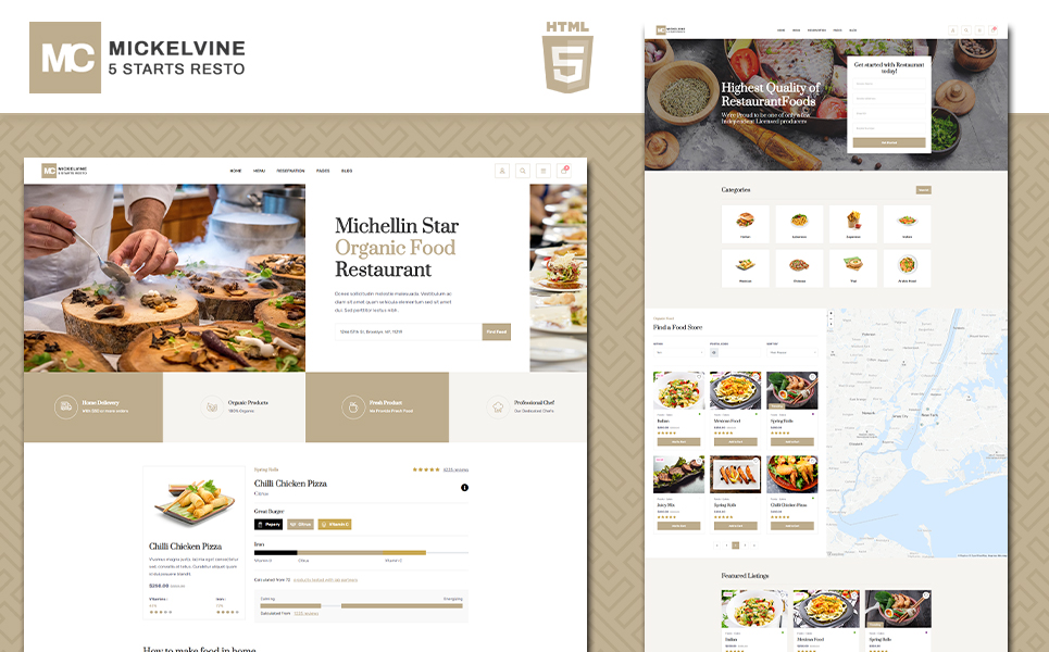 Tema Siti Web Responsive #136119 "Mickelvine - Menu"