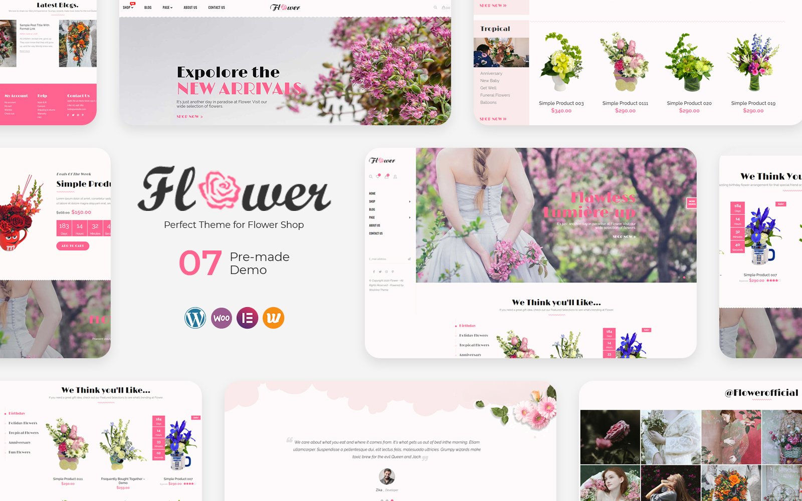 Tema WooCommerce "Flower - Perfect for Flower Shop" #136134