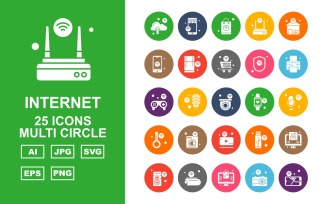 25 Premium Internet Of Things Multi Circle Icon Set