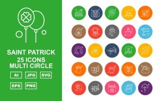 25 Premium Saint Patrick Multi Circle Icon Set