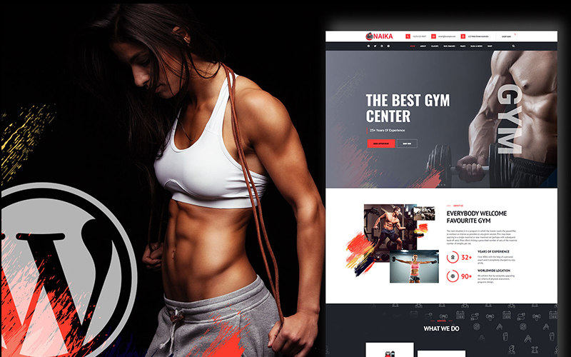 Naika Fitness Gym Shop WordPress  Themes 136549