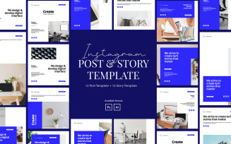 Corporate Instagram Post and Story Template for Social Media