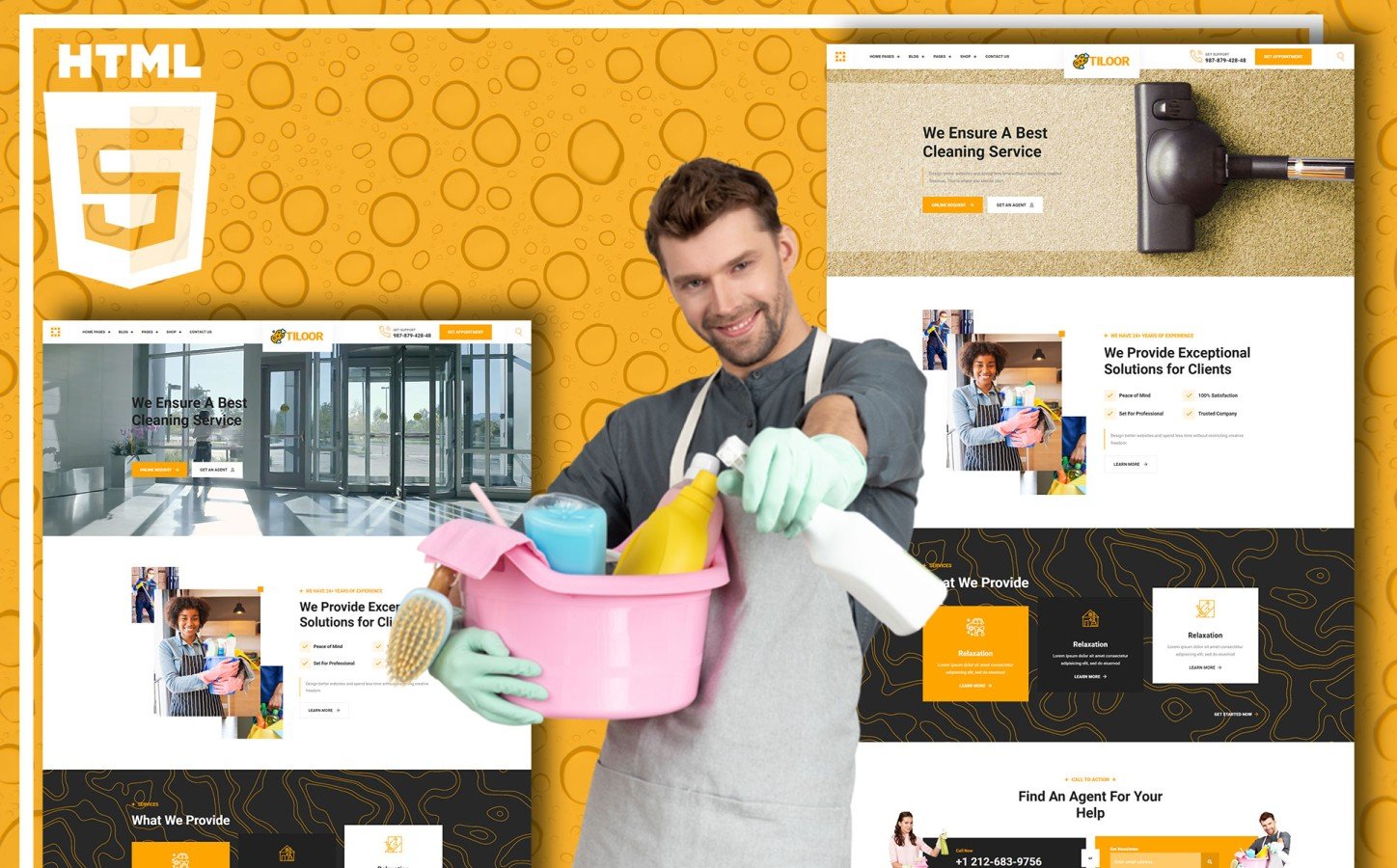 Template Siti Web Responsive #136546 "Tiloor - Cleaning Service"