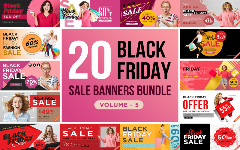 Black Friday Sale Banners V 5 Social Media Template