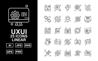 25 Premium UXUI II Linear Icon Set