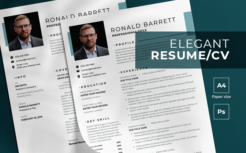 Template #136861 Chronological Resume Webdesign Template - Logo template Preview