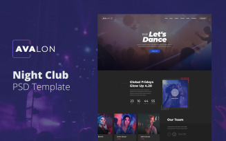 Avalon - Night Club PSD Template