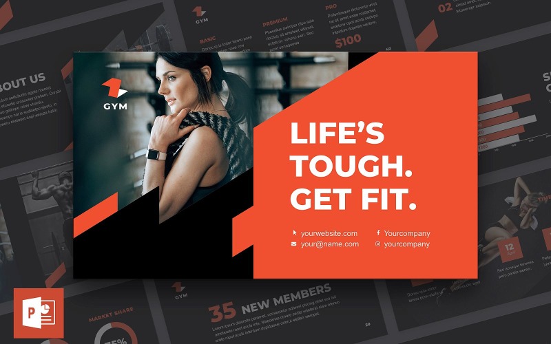 Gym Presentation PowerPoint template PowerPoint Template