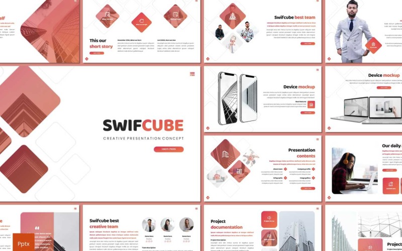 Swiftcube PowerPoint template PowerPoint Template
