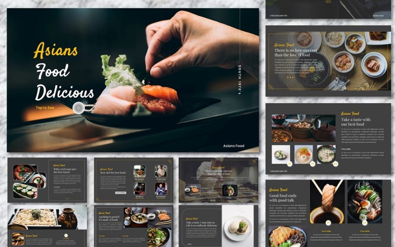 Asians Food - Food & Beverage Presentation PowerPoint template PowerPoint Template