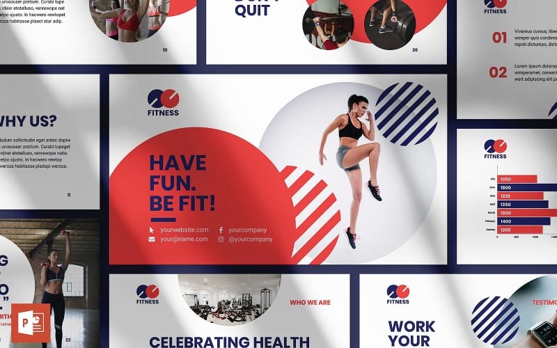 Fitness Trainer Presentation PowerPoint template PowerPoint Template