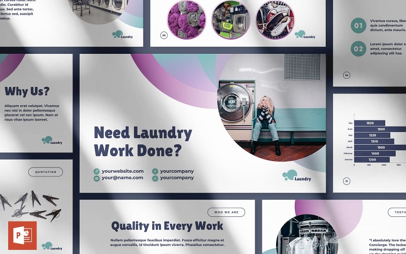 Laundry Presentation PowerPoint template PowerPoint Template