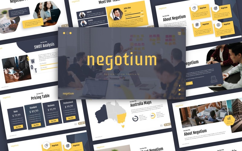 Negotium Business Presentation PowerPoint template PowerPoint Template