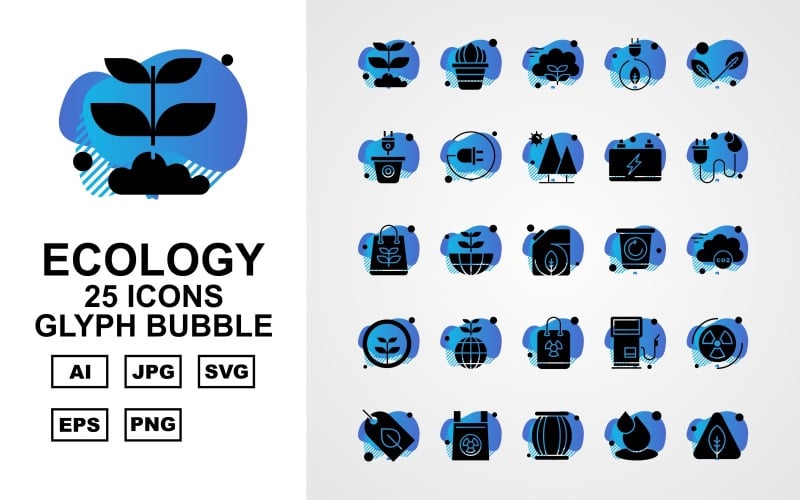 25 Premium Android Apps Glyph Bubble Icon Set