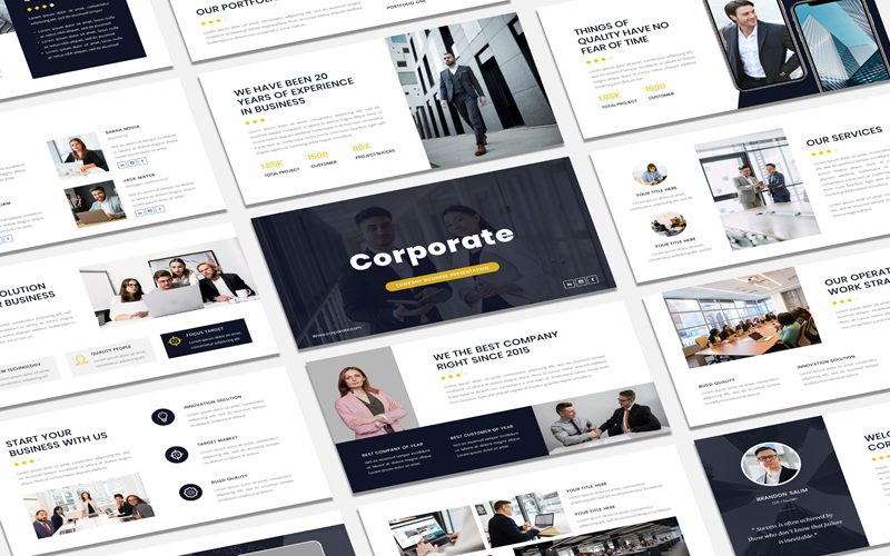Corporate Business  Presentation PowerPoint template