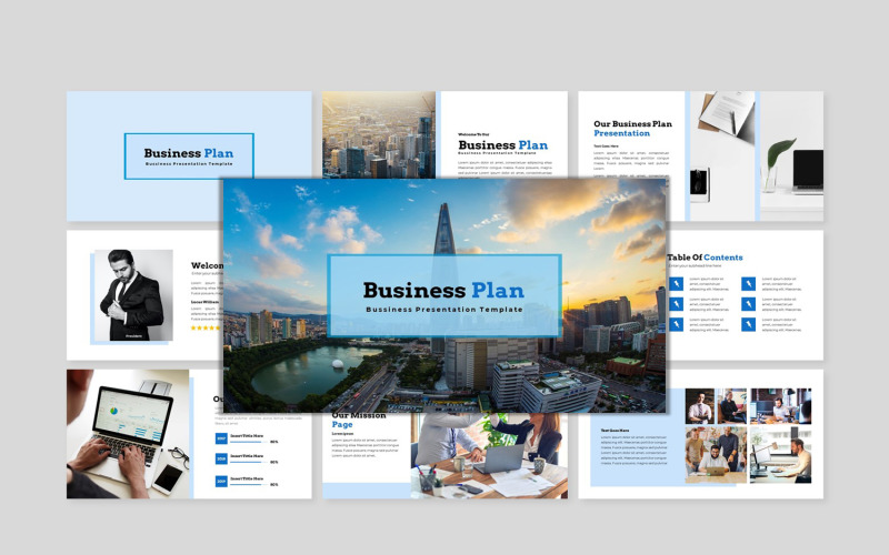 Business Plan 1 - Modern Business PowerPoint template PowerPoint Template
