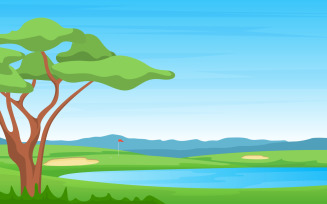 Flag Golf Field - Illustration
