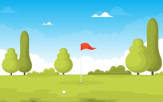 Golf Flag Field - Illustration