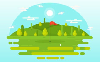 Outdoor Golf Field - Illustration