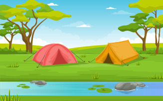 River Park Camping - Illustration