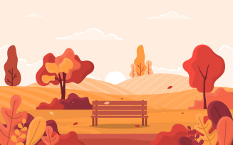 Autumn Golden Tree - Illustration