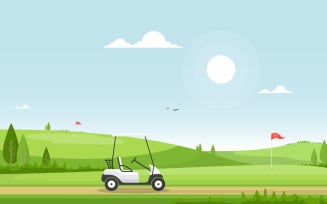 Golf Field Flag - Illustration