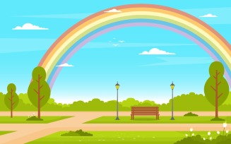 Summer Green Rainbow - Illustration