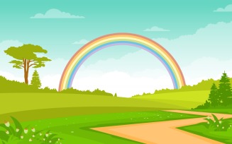 Summer Rainbow Sky - Illustration