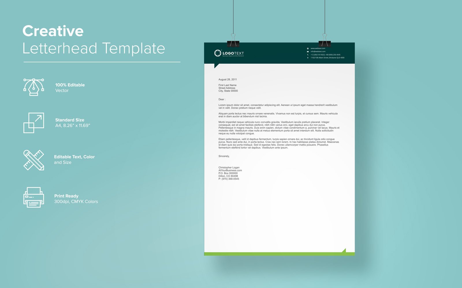 Template #137883 Letterhead Clean Webdesign Template - Logo template Preview