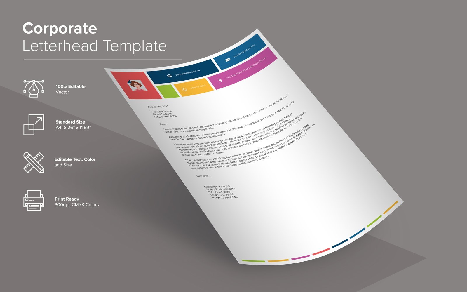 Template #137886 Letterhead Clean Webdesign Template - Logo template Preview