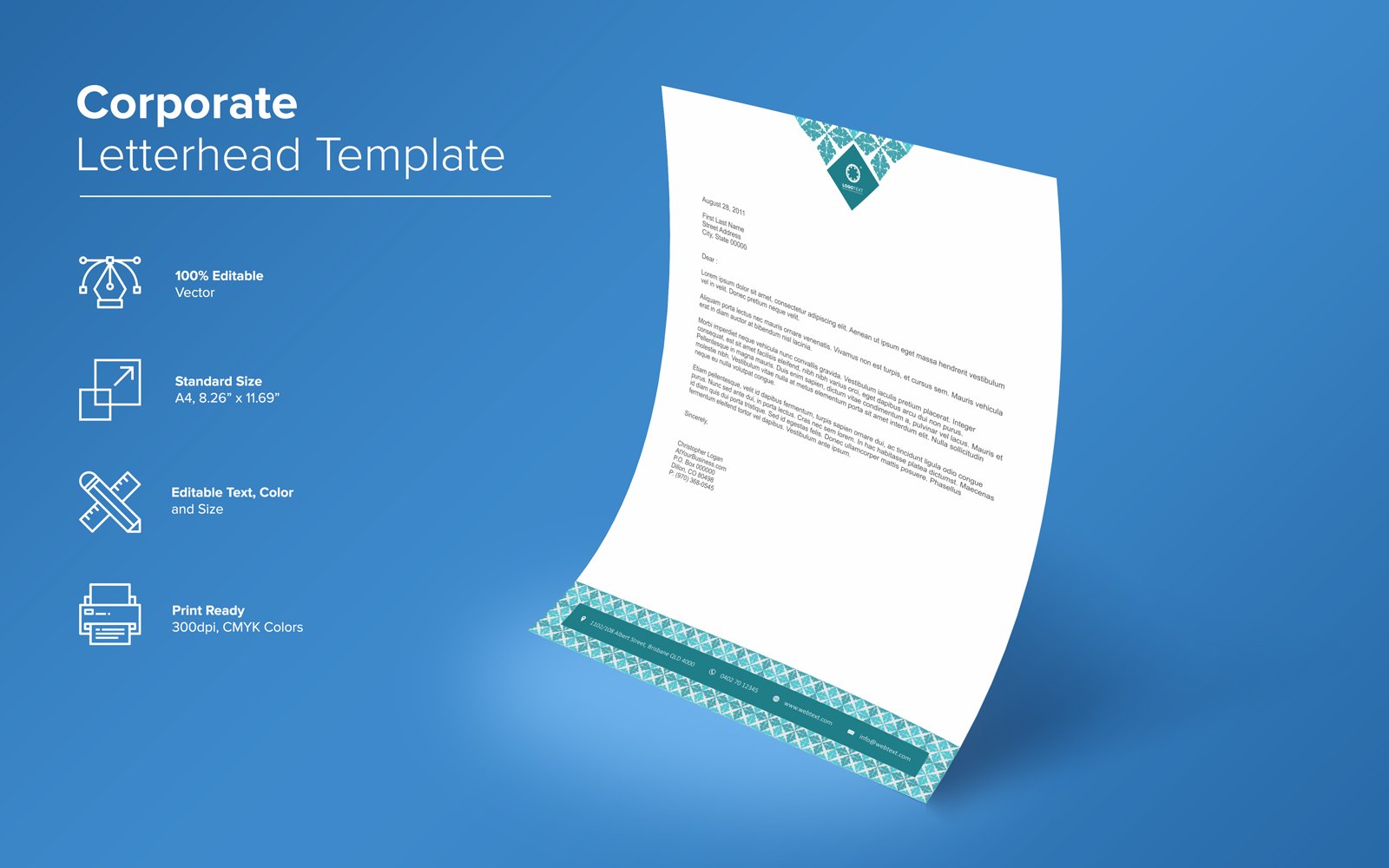 Template #137901 Letterhead Clean Webdesign Template - Logo template Preview