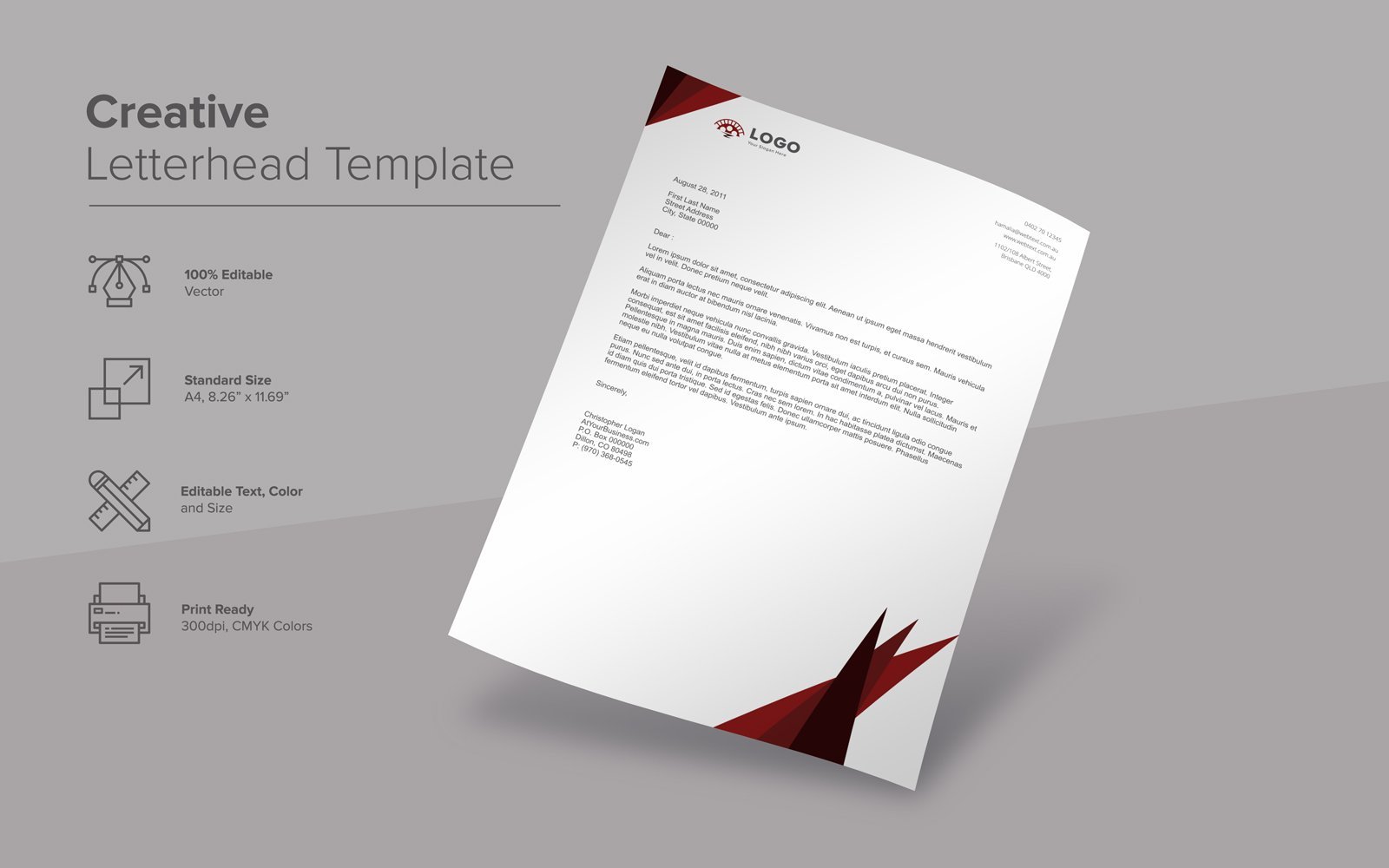 Template #137917 Letterhead Clean Webdesign Template - Logo template Preview