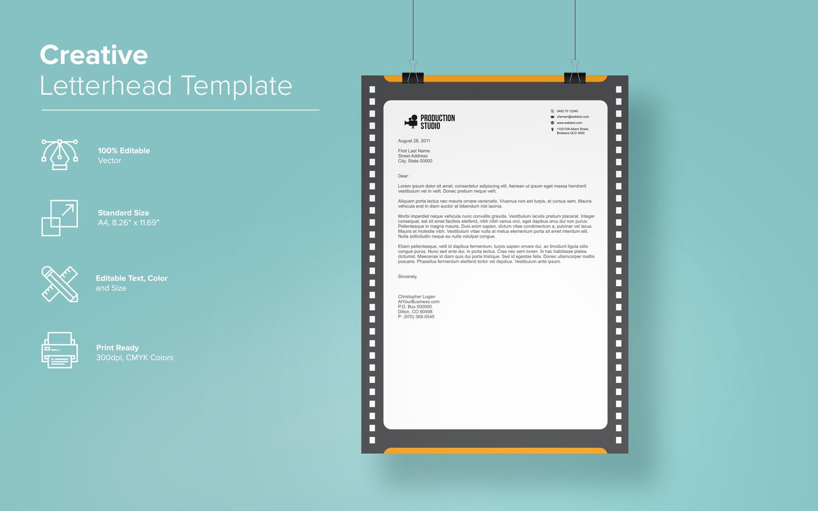 Template #137918 Letterhead Clean Webdesign Template - Logo template Preview