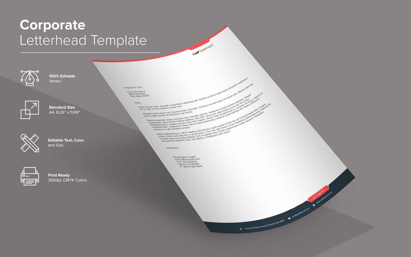 Template #137948 Letterhead Clean Webdesign Template - Logo template Preview