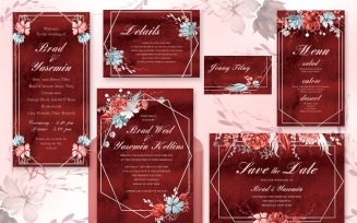 Marsala Watercolor Wedding Suite - Corporate Identity Template