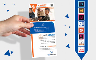 Rack Card | Charity Donation DL Flyer Vol-03 - Corporate Identity Template