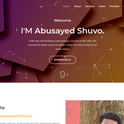 Shuvo Personal Portfolio Landing Page Template Landing Page Template #137977