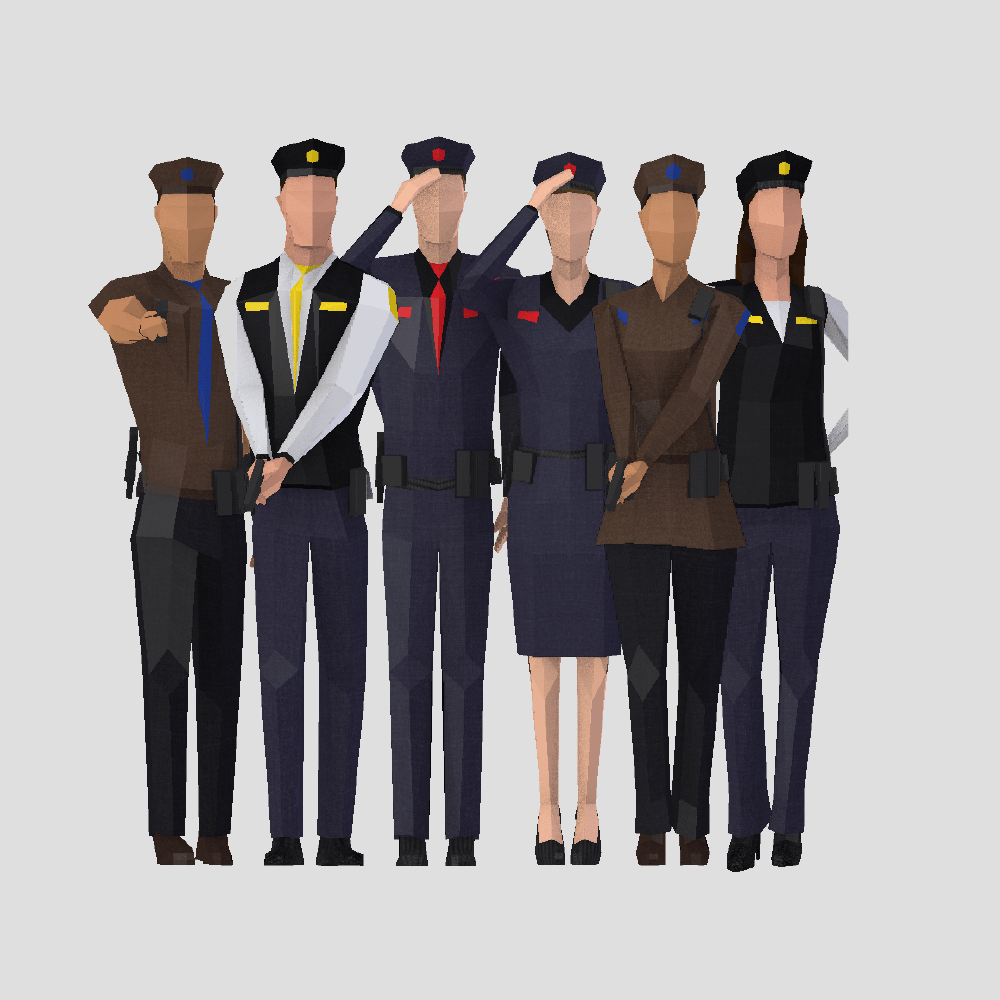 Police people 3D Model