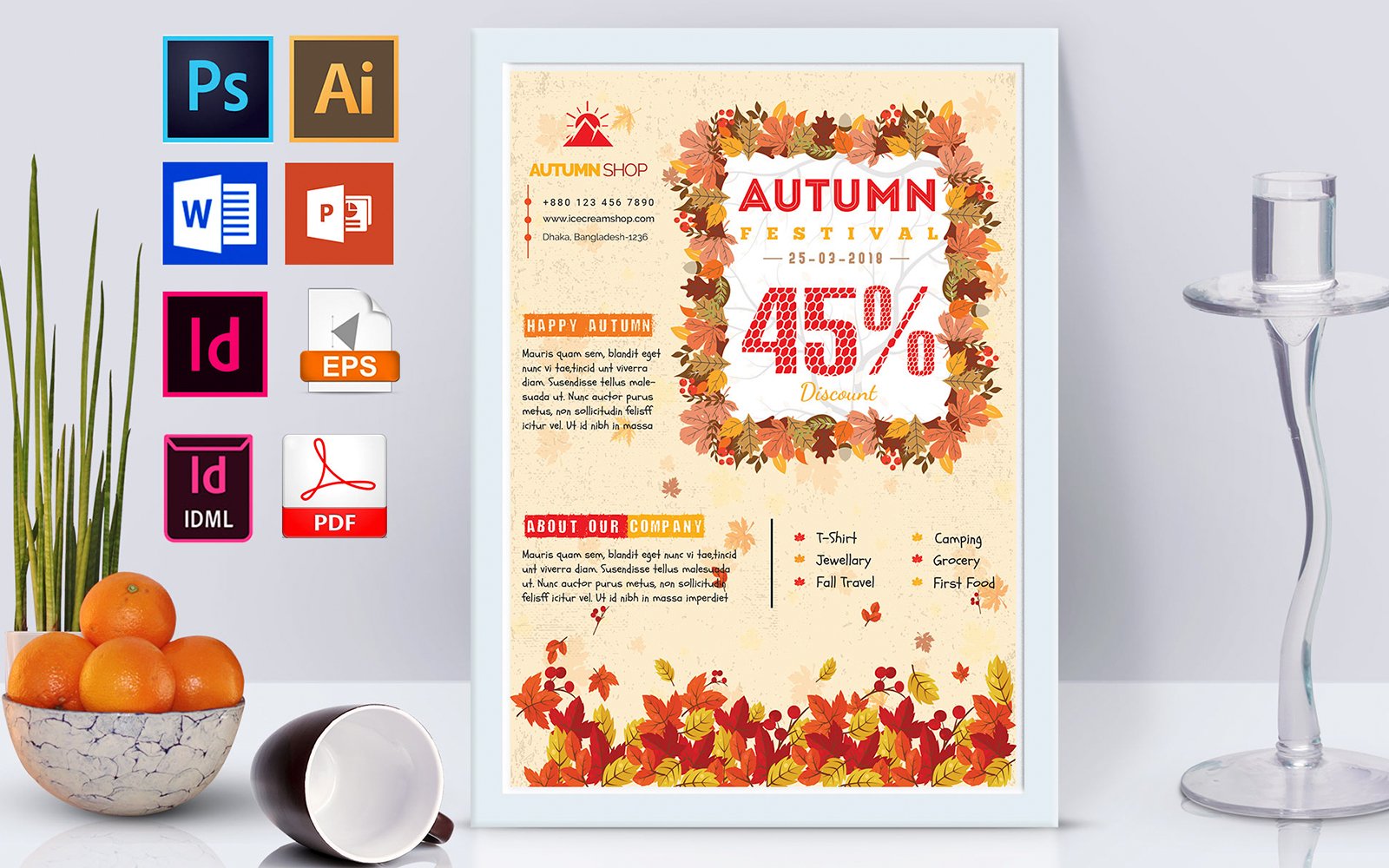Template #138703 Fall Autumn Webdesign Template - Logo template Preview