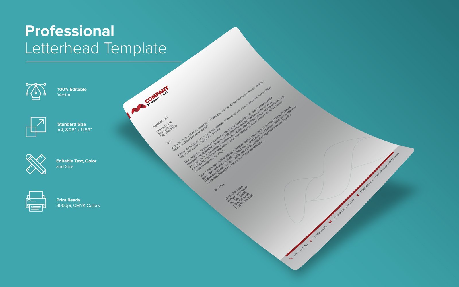 Template #138877 Letterhead Clean Webdesign Template - Logo template Preview